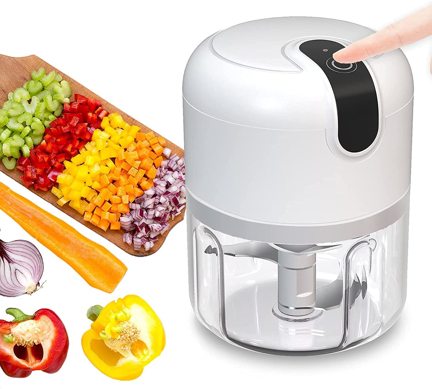 Mini Cordless Electric Food Chopper – Portable Garlic, Ginger & Vegetable Processor