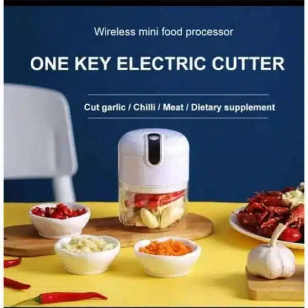 Mini Cordless Electric Food Chopper – Portable Garlic, Ginger & Vegetable Processor